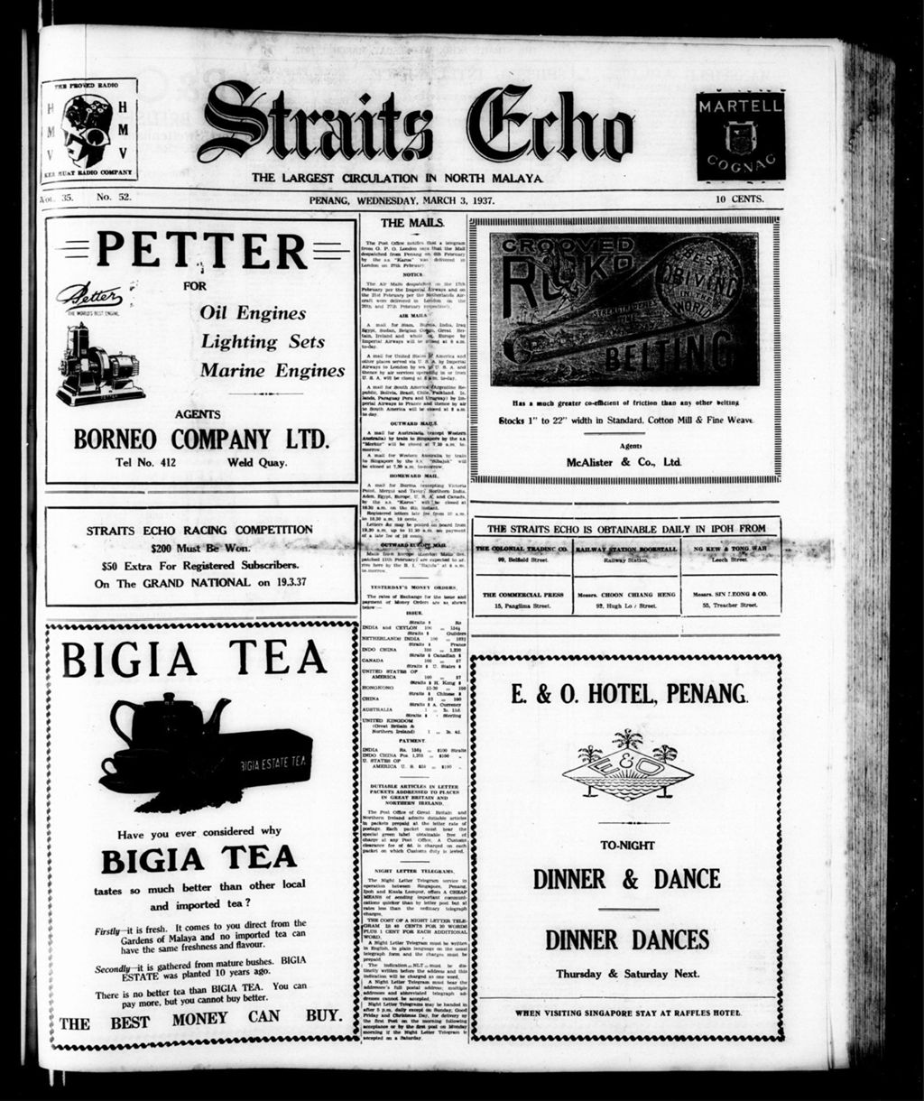 Miniature of Straits Echo 03 March 1937