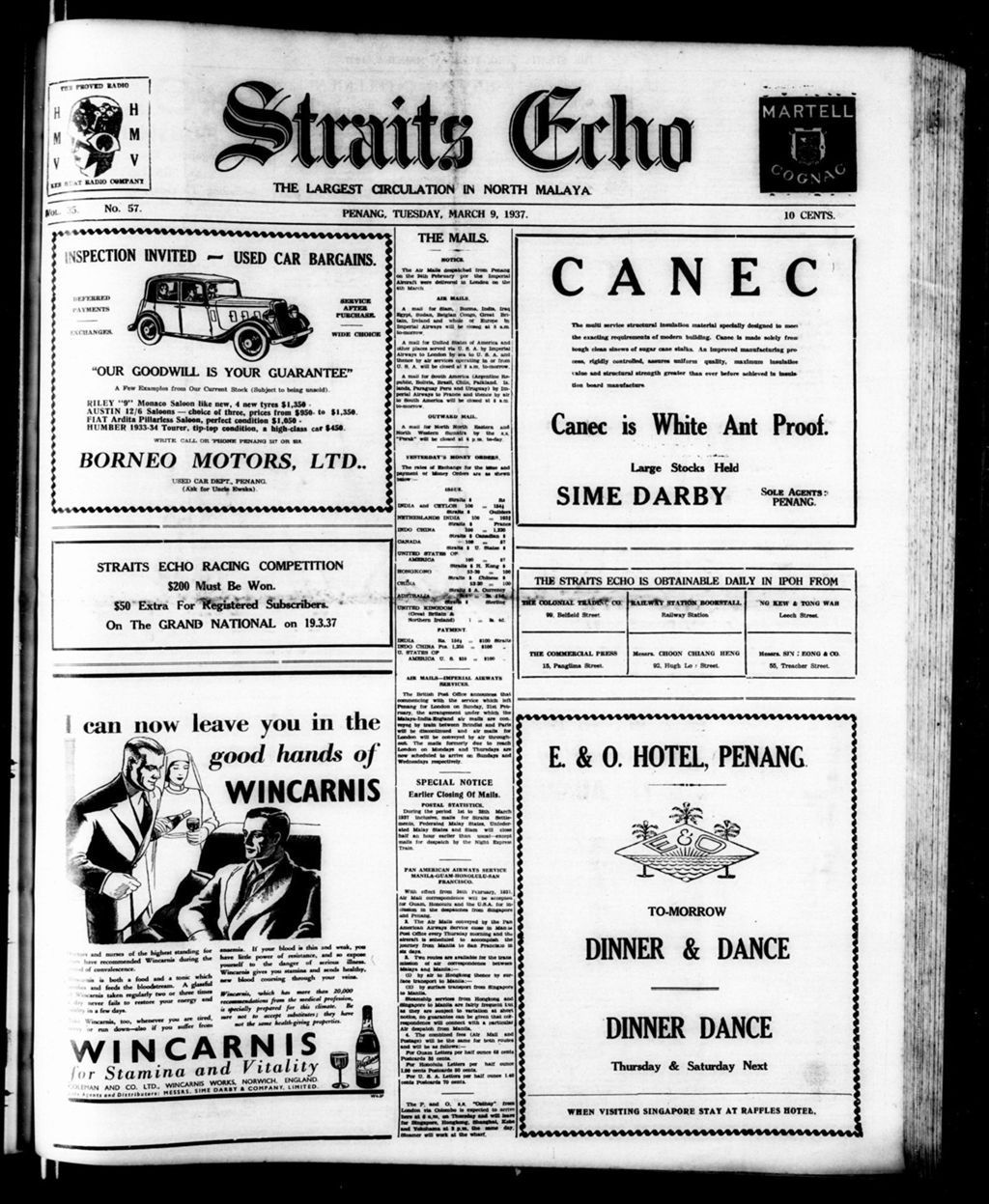 Miniature of Straits Echo 09 March 1937