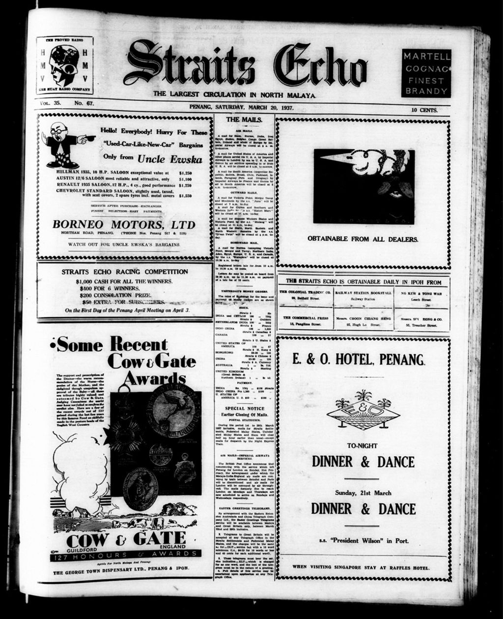 Miniature of Straits Echo 20 March 1937