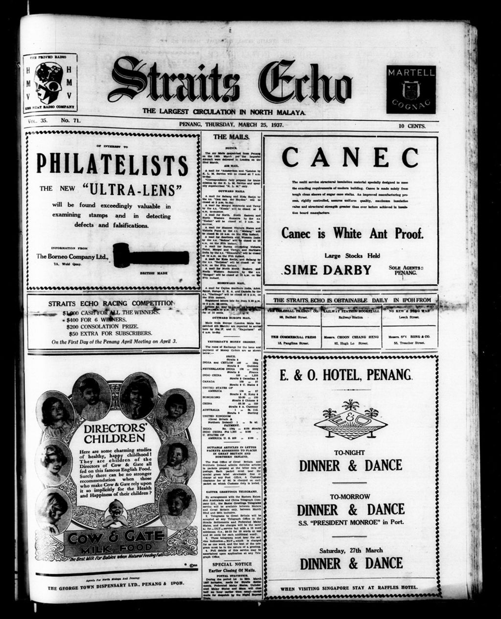 Miniature of Straits Echo 25 March 1937