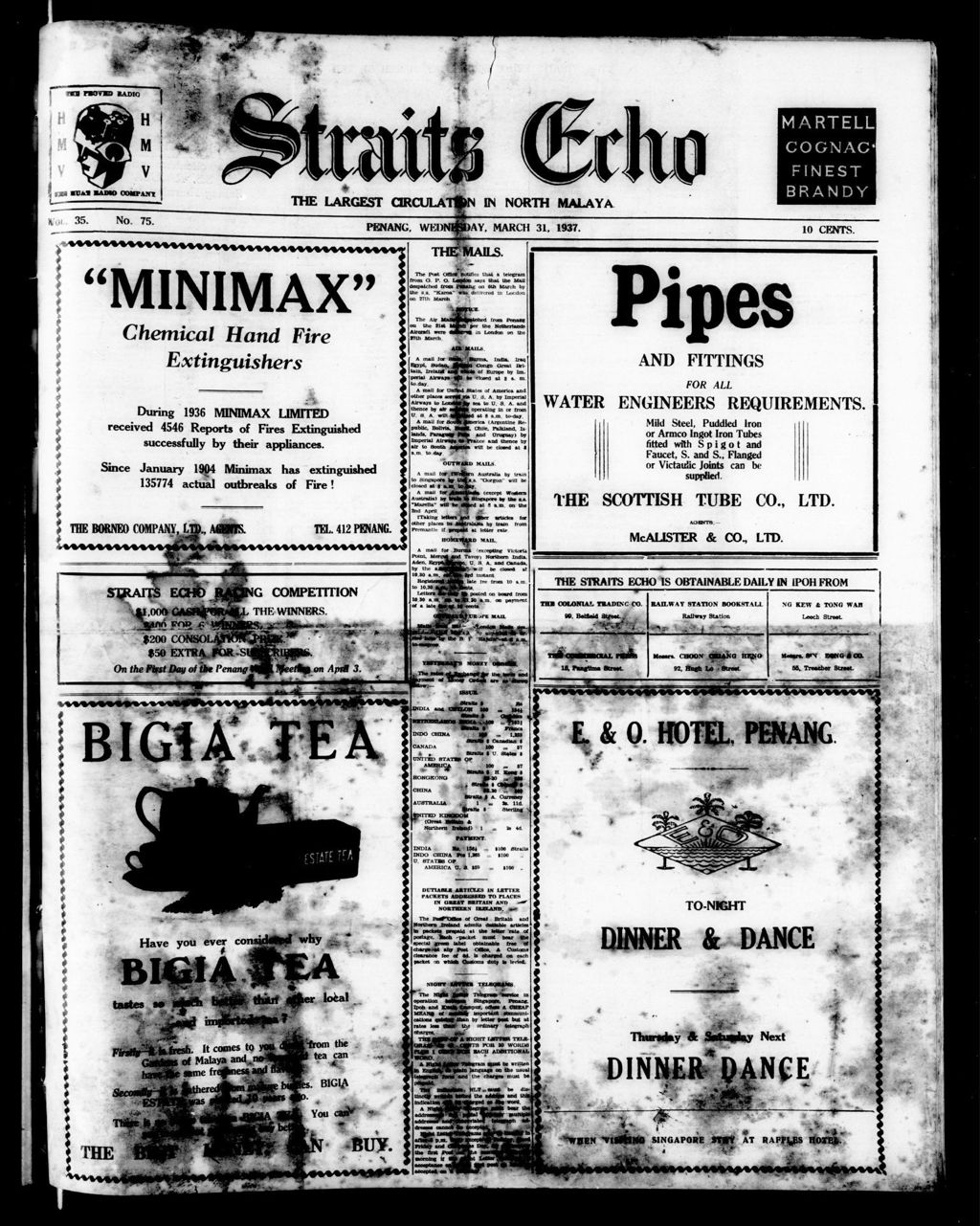 Miniature of Straits Echo 31 March 1937