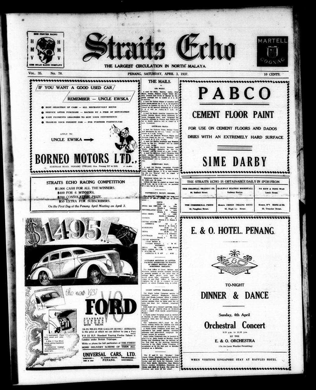 Miniature of Straits Echo 03 April 1937