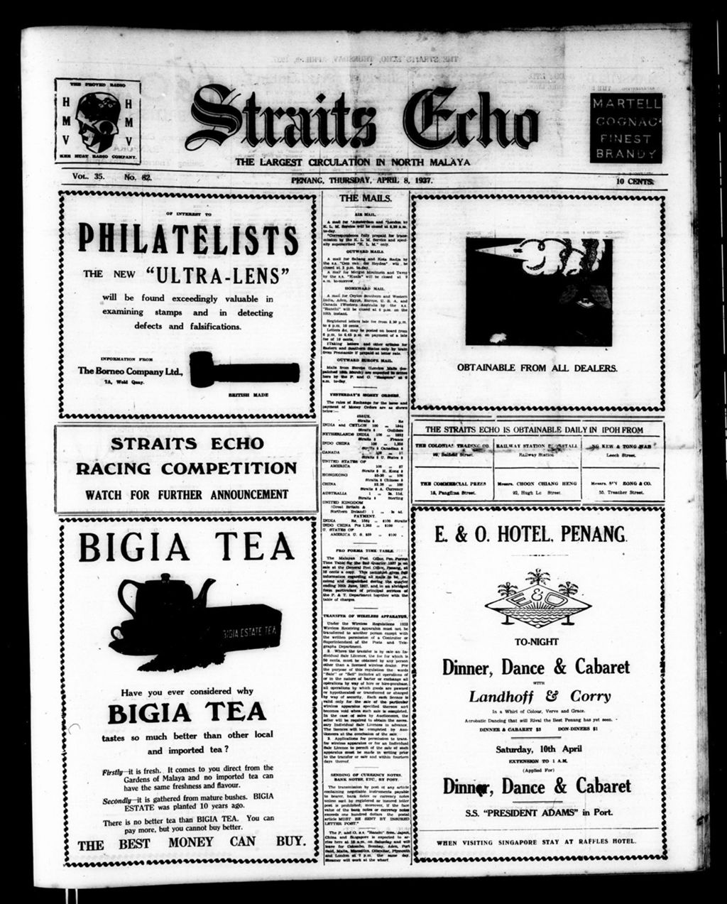 Miniature of Straits Echo 08 April 1937