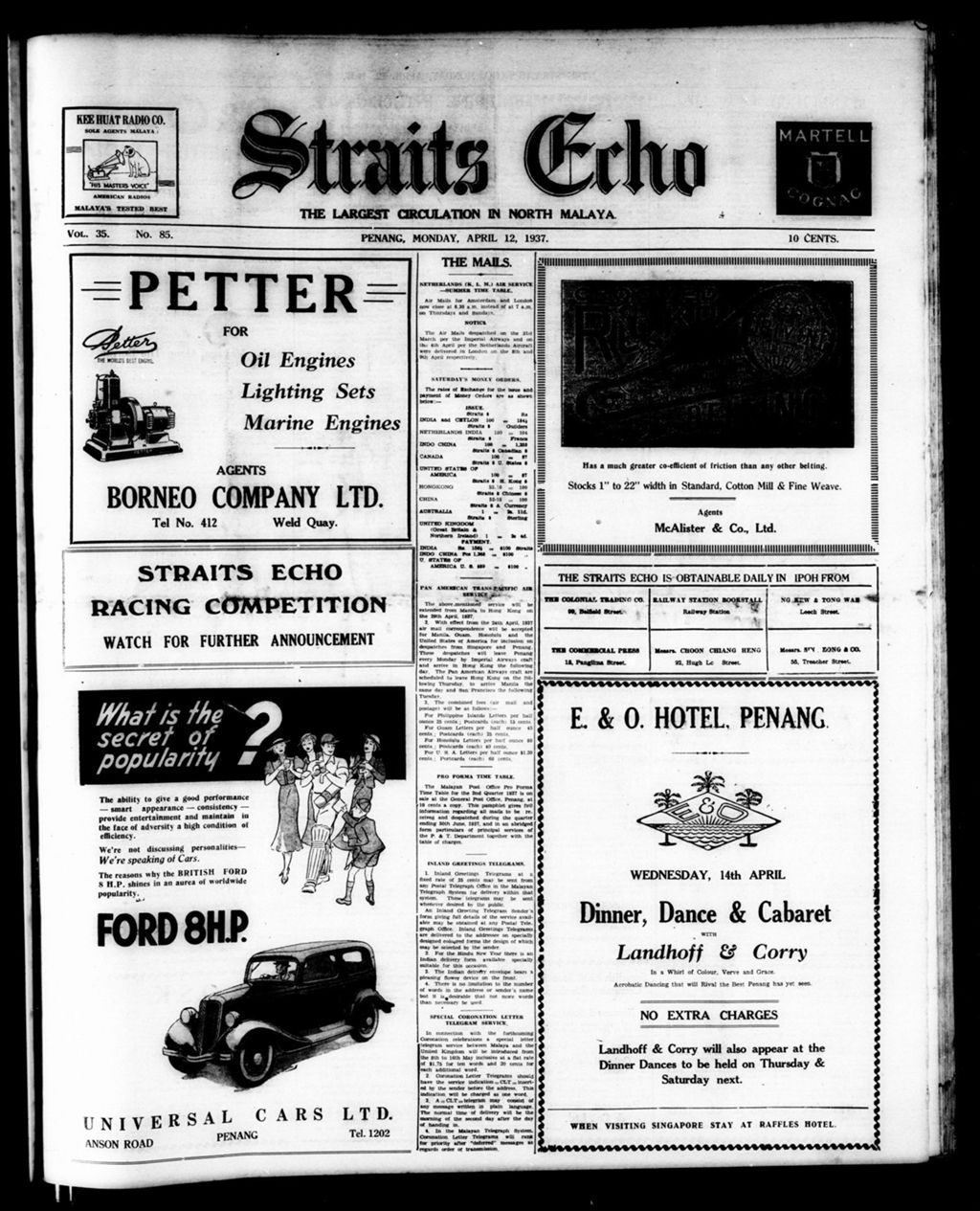 Miniature of Straits Echo 12 April 1937