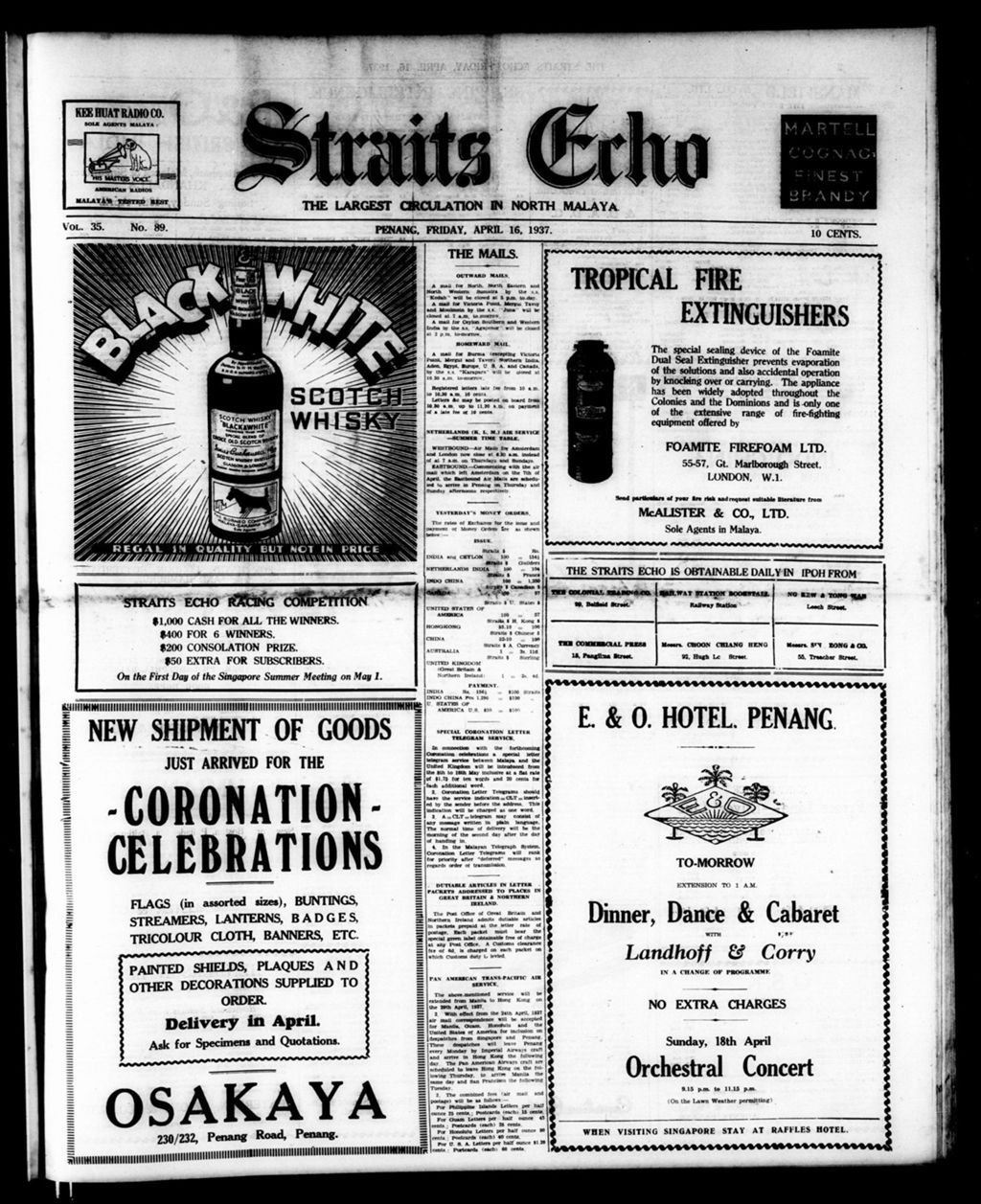 Miniature of Straits Echo 16 April 1937