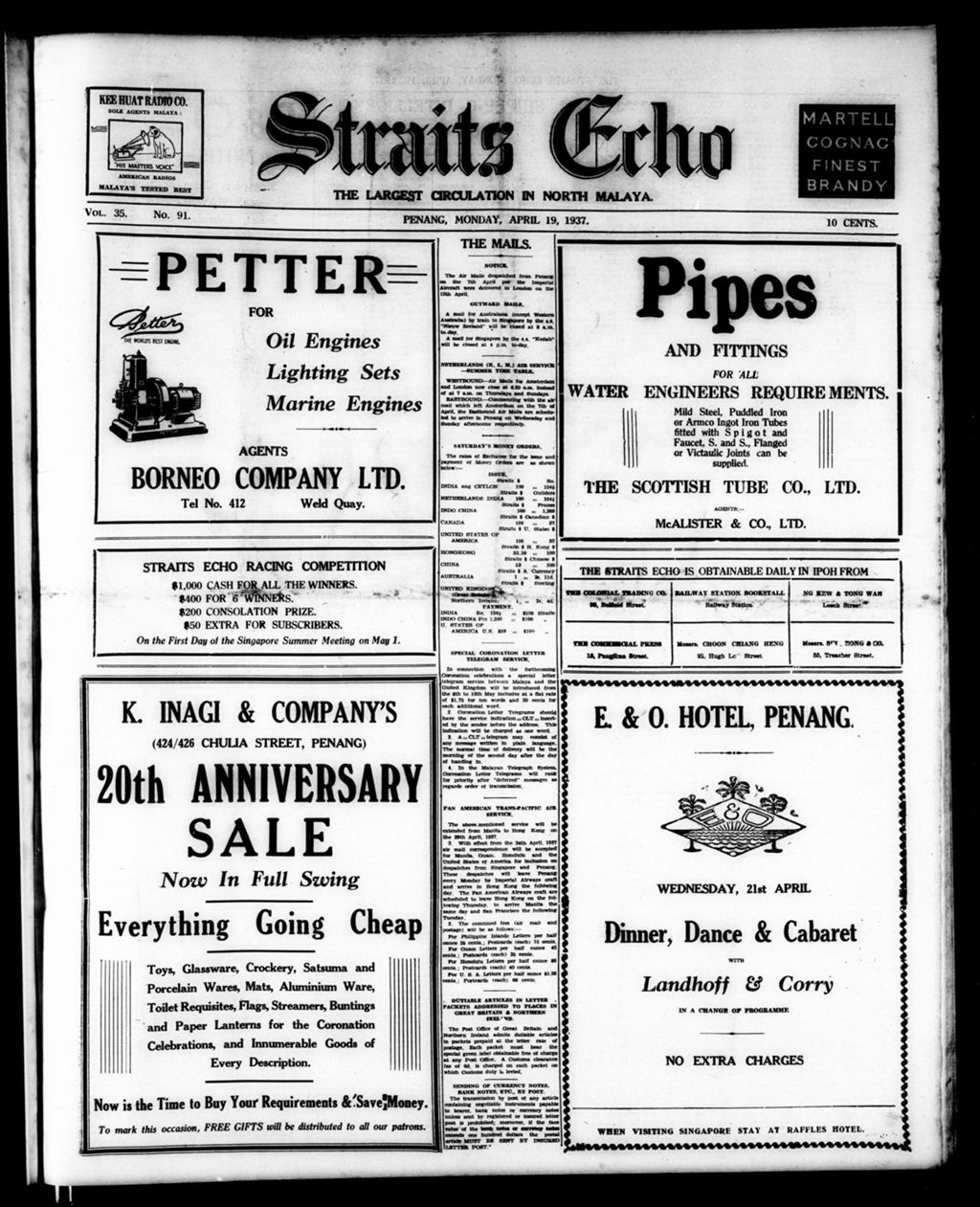 Miniature of Straits Echo 19 April 1937