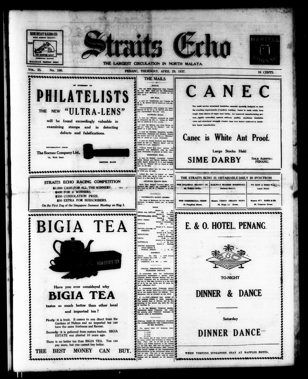 Miniature of Straits Echo 29 April 1937