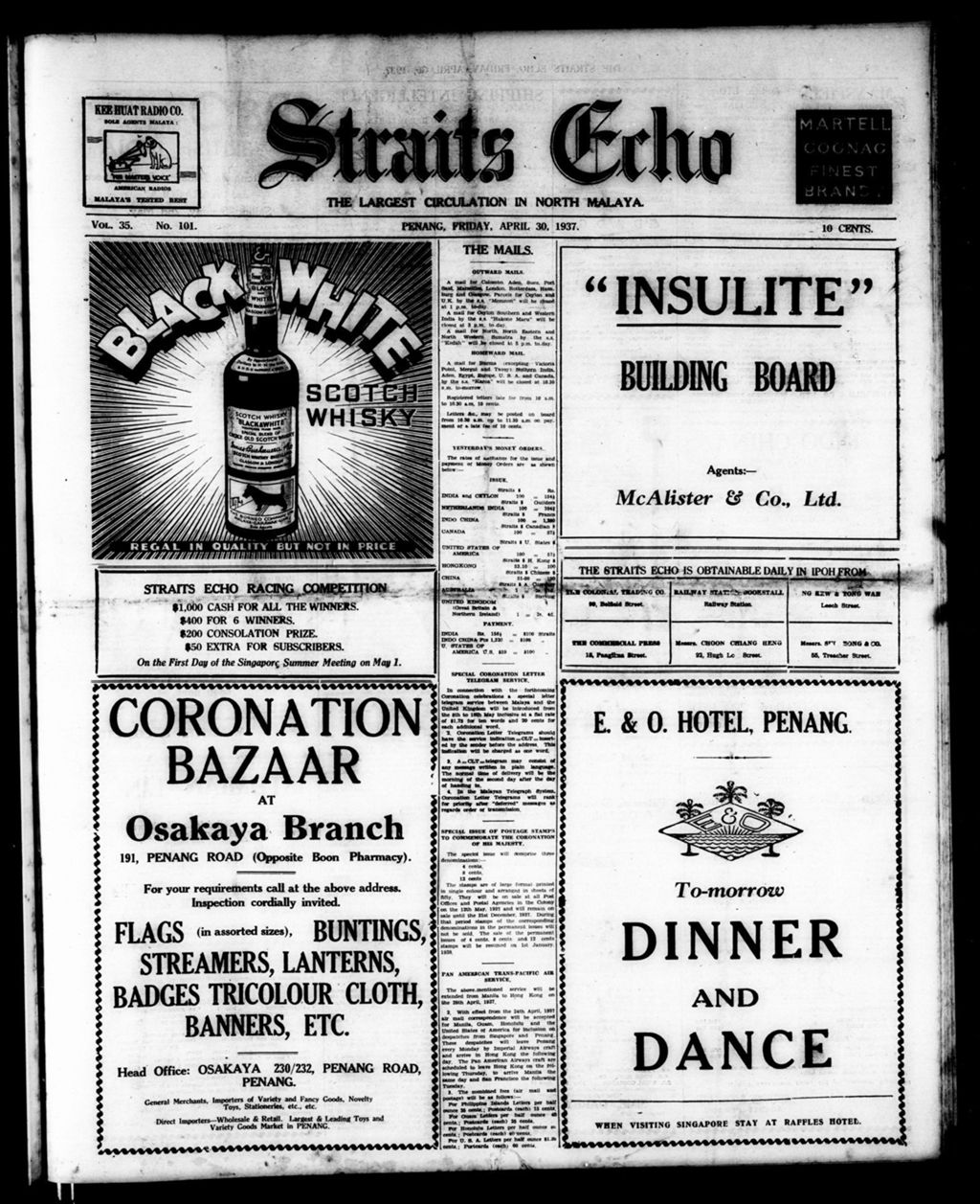 Miniature of Straits Echo 30 April 1937