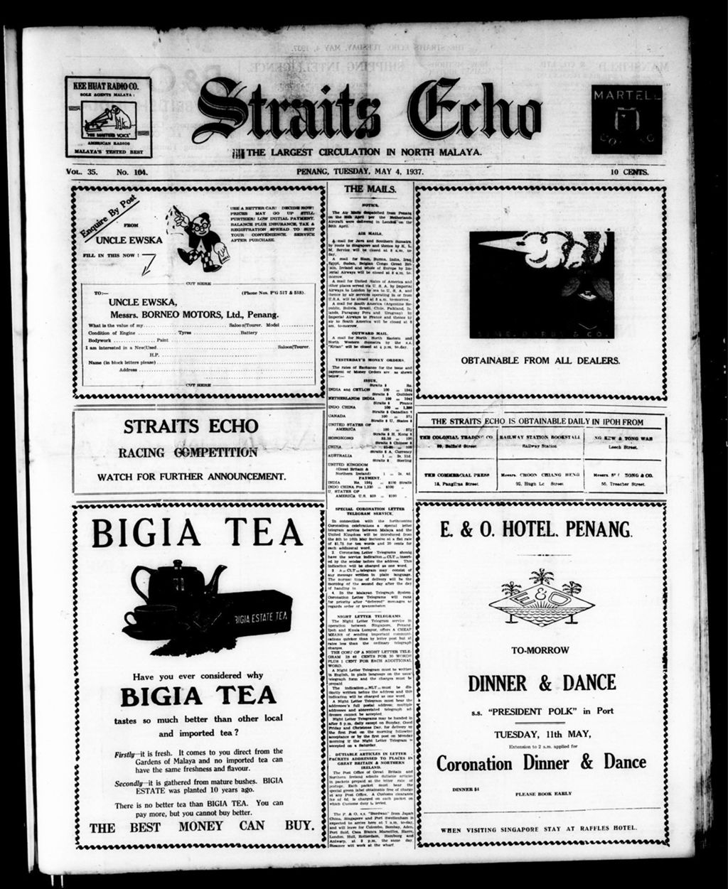 Miniature of Straits Echo 04 May 1937