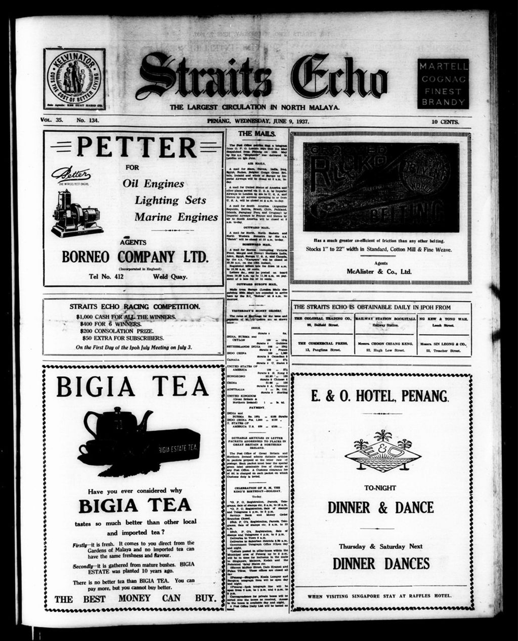 Miniature of Straits Echo 09 June 1937