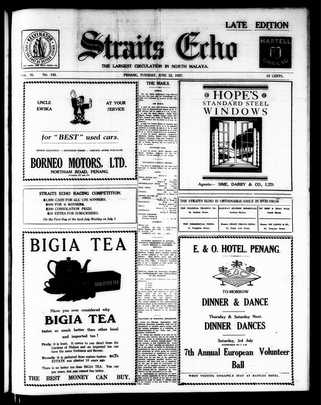 Miniature of Straits Echo 22 June 1937