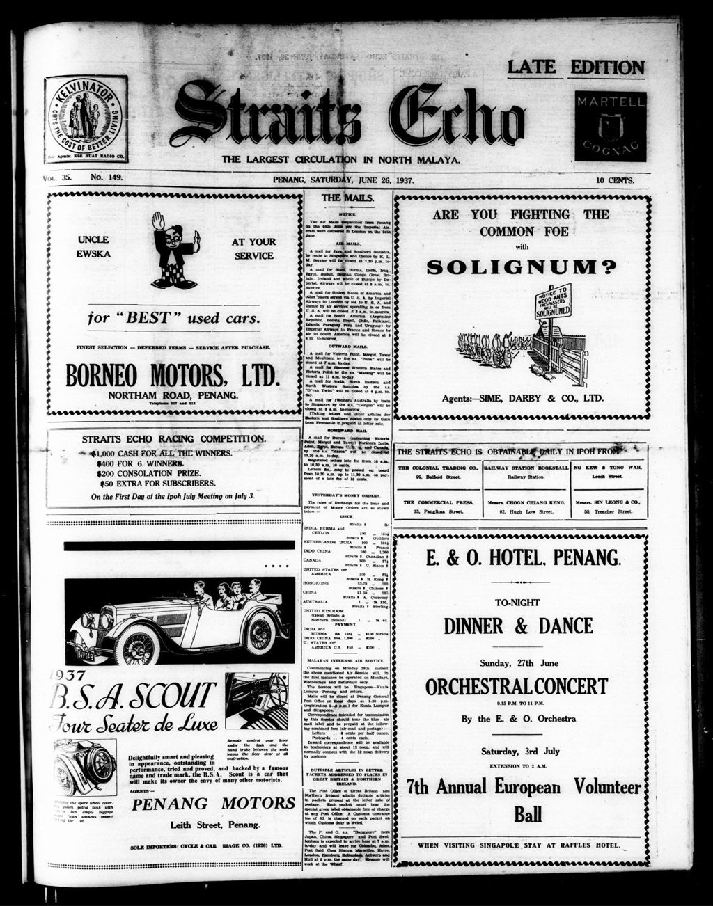 Miniature of Straits Echo 26 June 1937