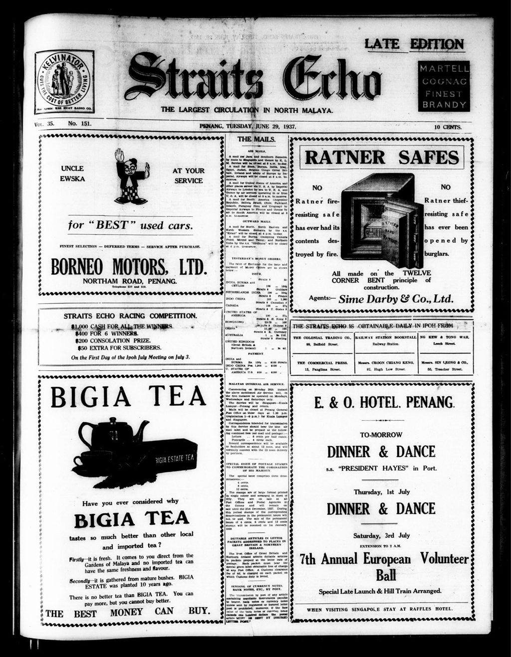 Miniature of Straits Echo 29 June 1937