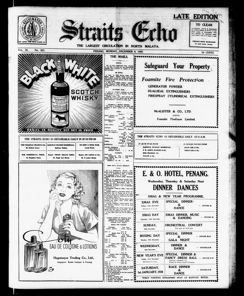 Miniature of Straits Echo 06 December 1937