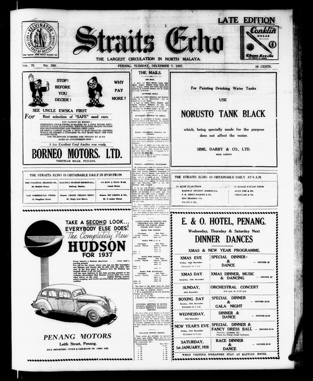 Miniature of Straits Echo 07 December 1937