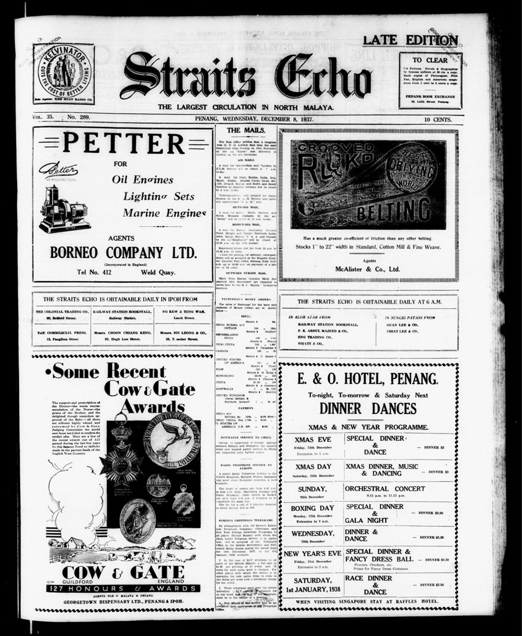 Miniature of Straits Echo 08 December 1937