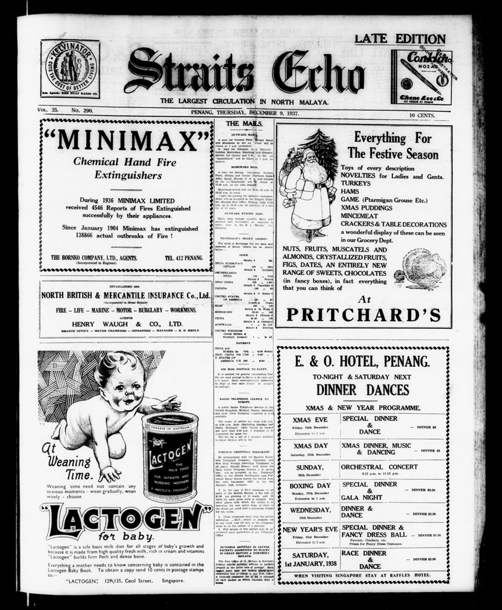 Miniature of Straits Echo 09 December 1937