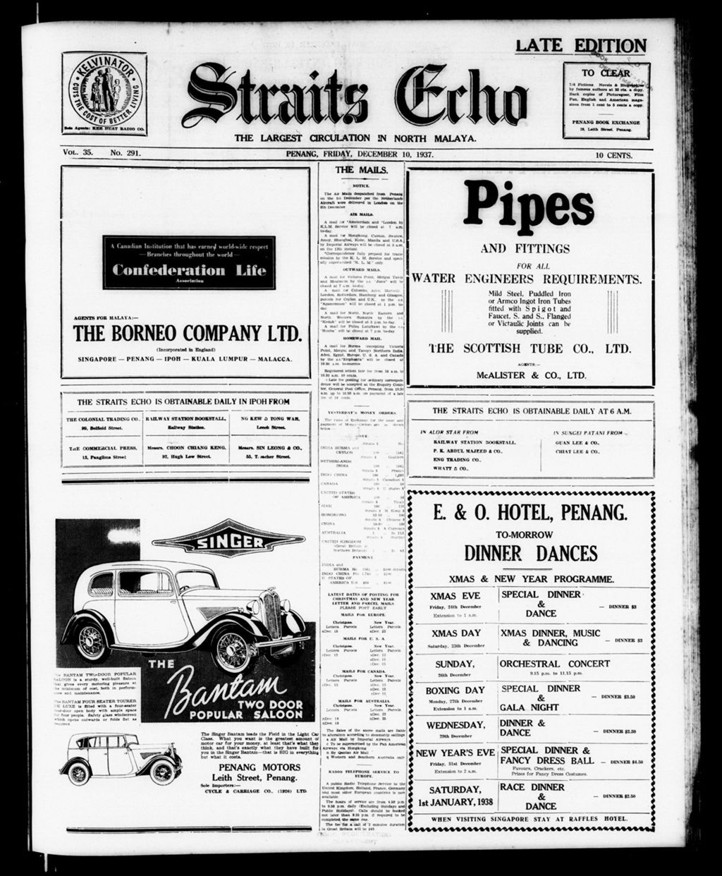 Miniature of Straits Echo 10 December 1937