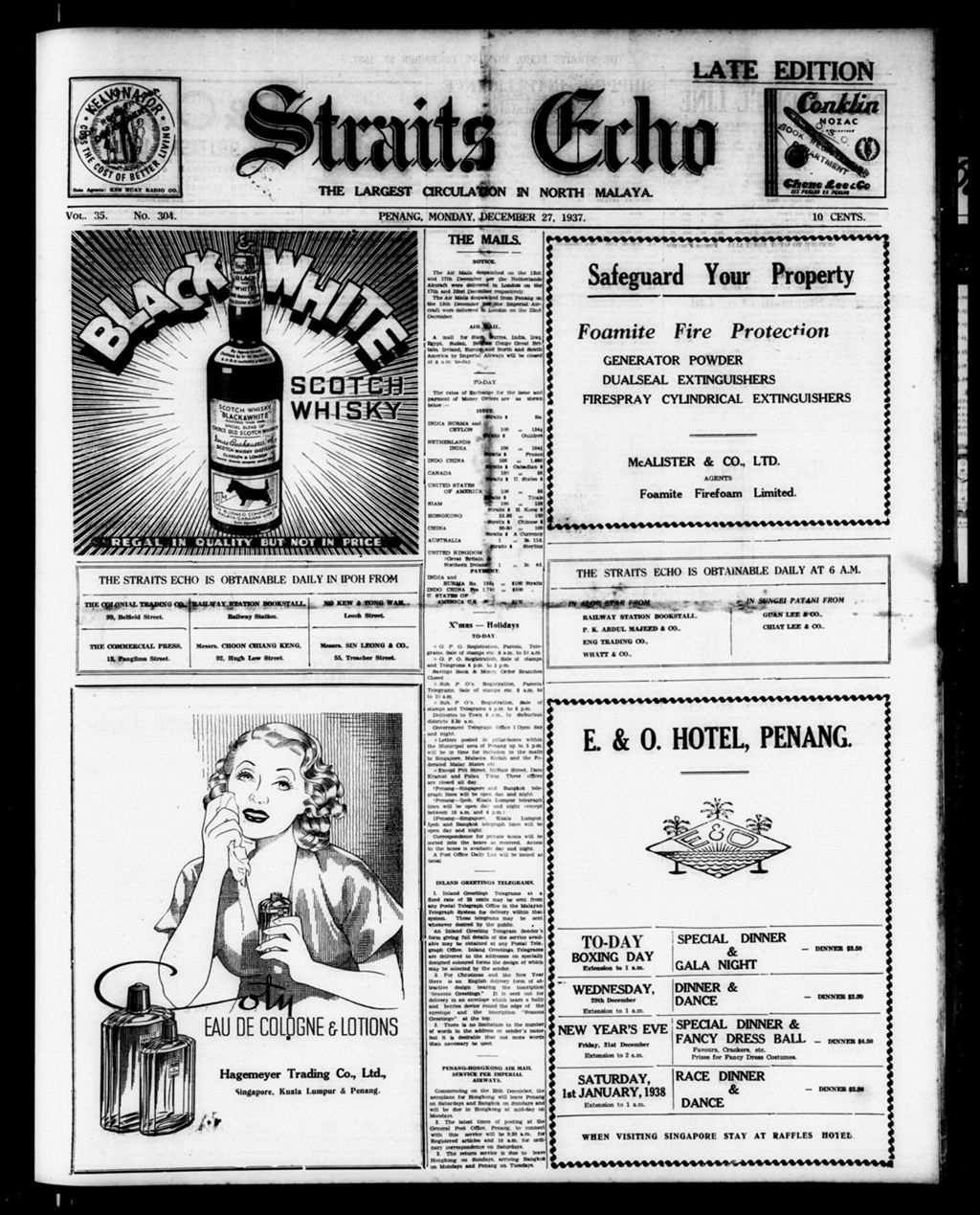 Miniature of Straits Echo 27 December 1937