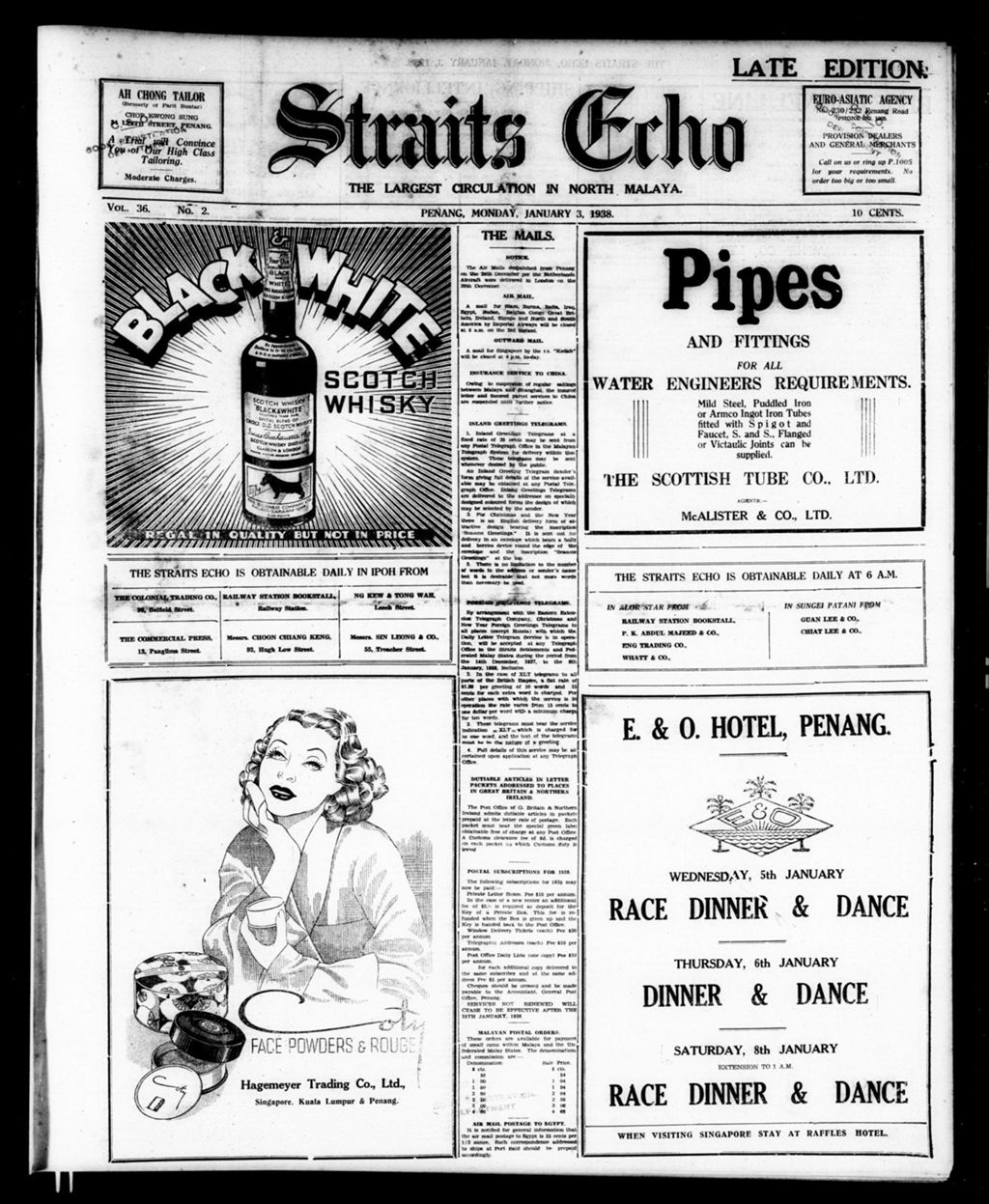 Miniature of Straits Echo 03 January 1938