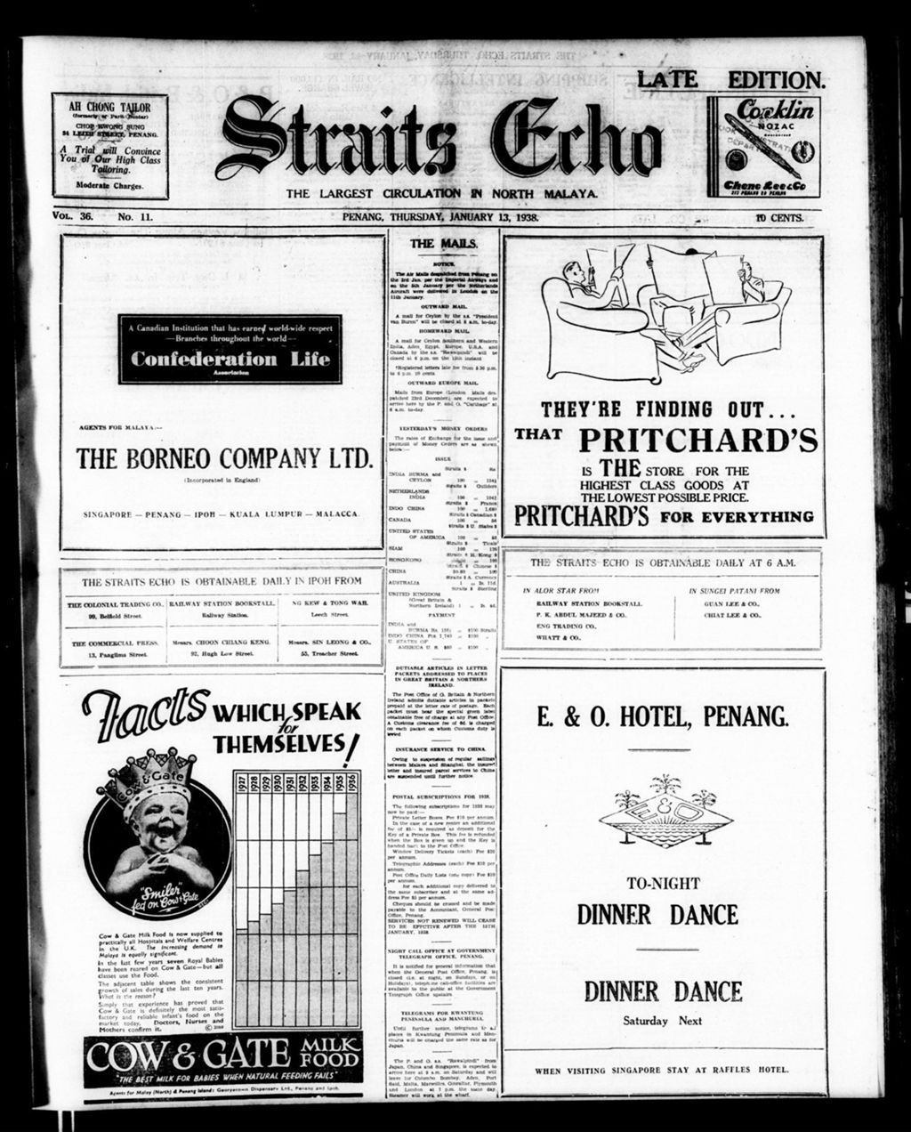 Miniature of Straits Echo 13 January 1938