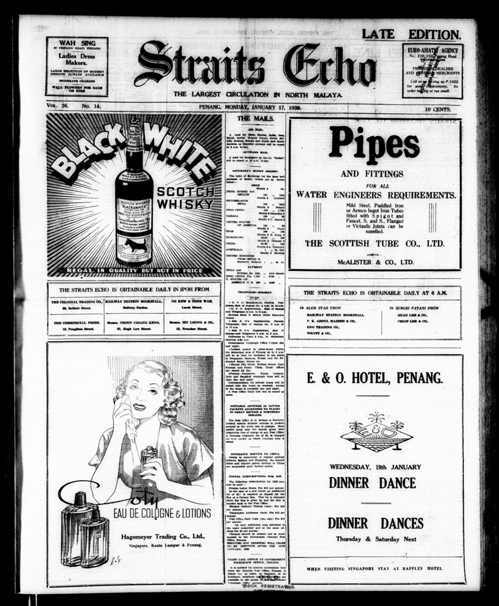 Miniature of Straits Echo 17 January 1938