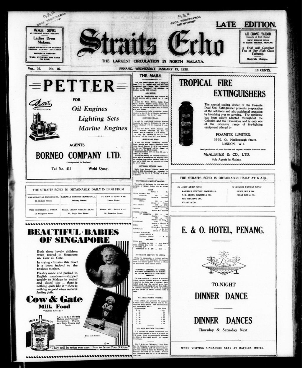 Miniature of Straits Echo 19 January 1938