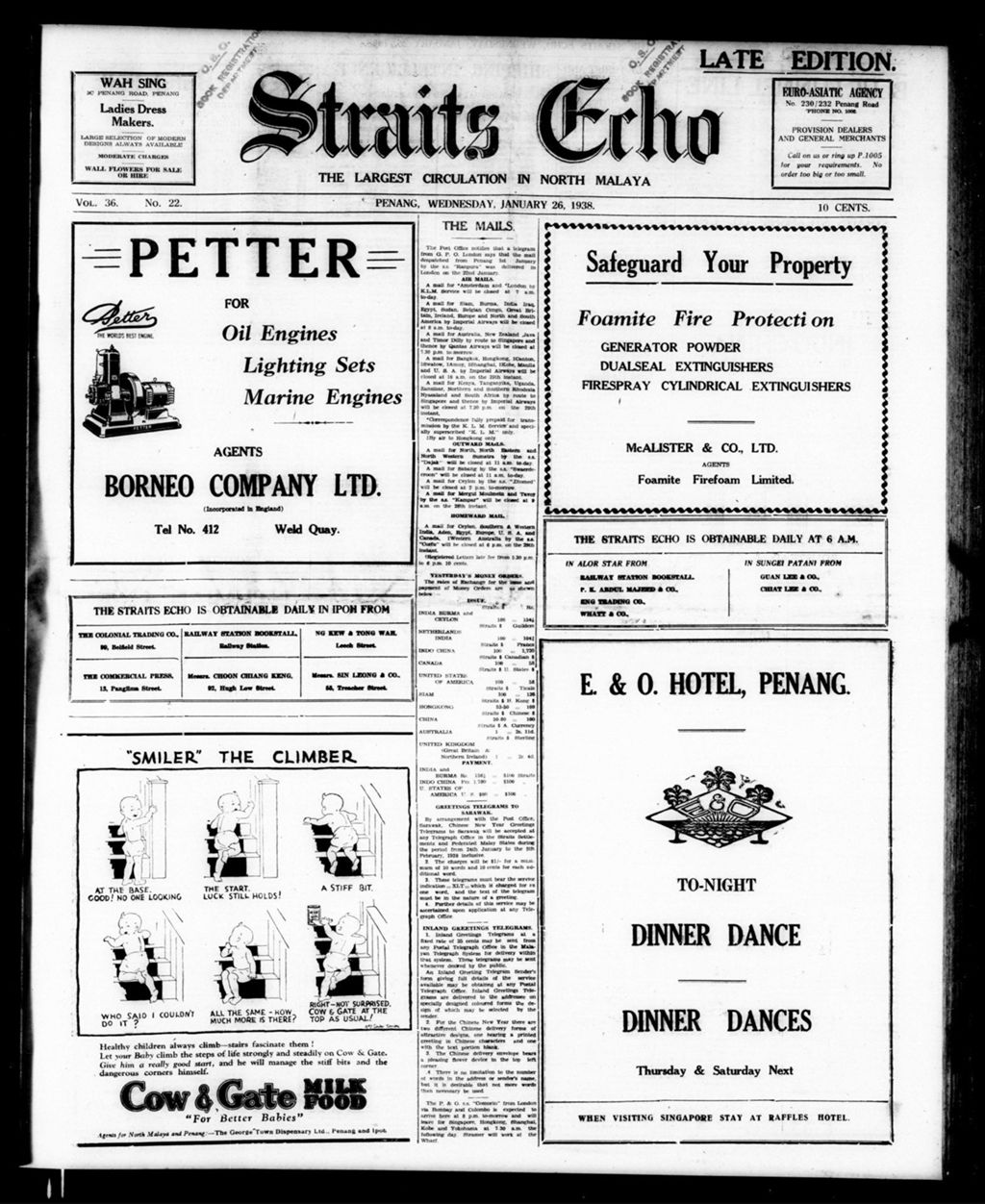 Miniature of Straits Echo 26 January 1938