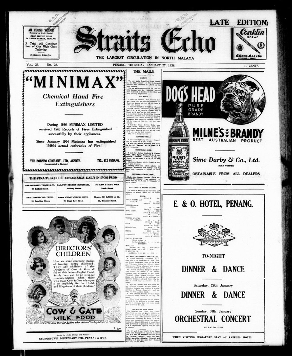 Miniature of Straits Echo 27 January 1938