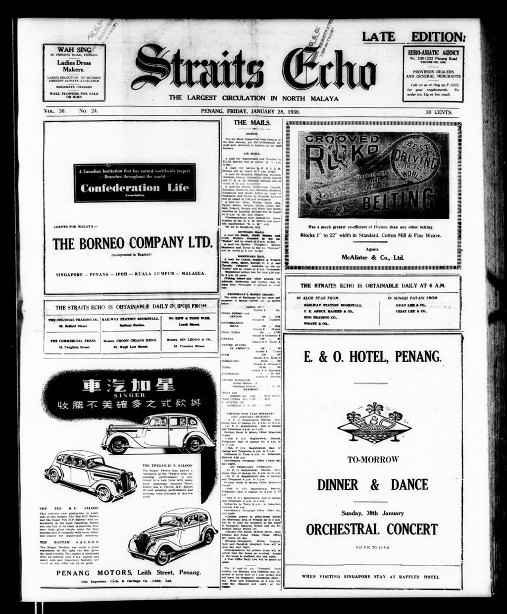 Miniature of Straits Echo 28 January 1938