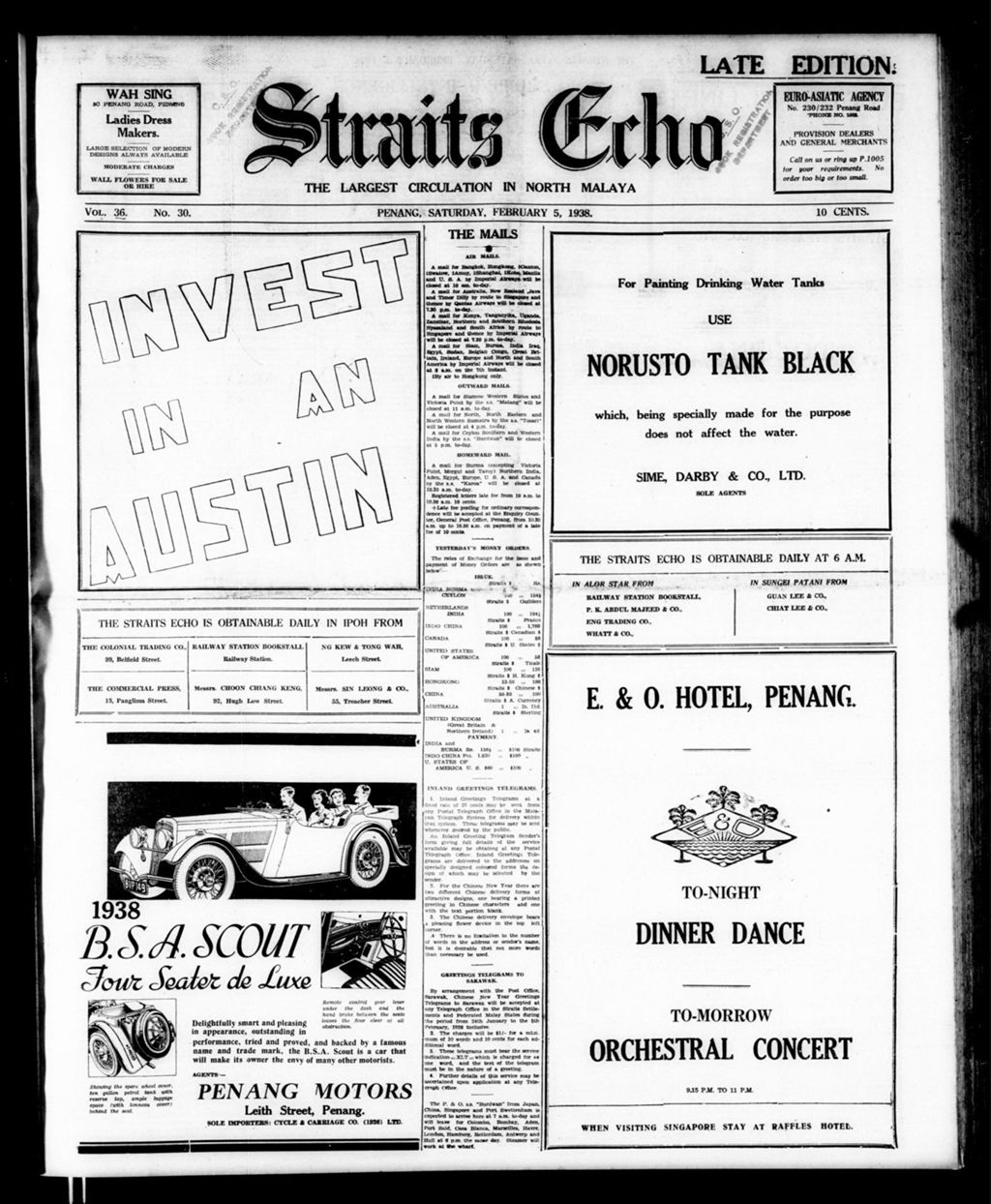 Miniature of Straits Echo 05 February 1938