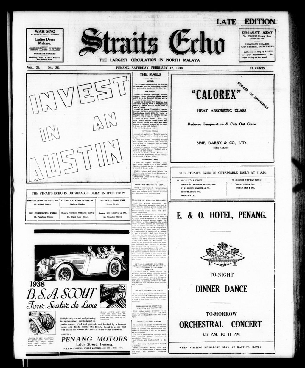 Miniature of Straits Echo 12 February 1938