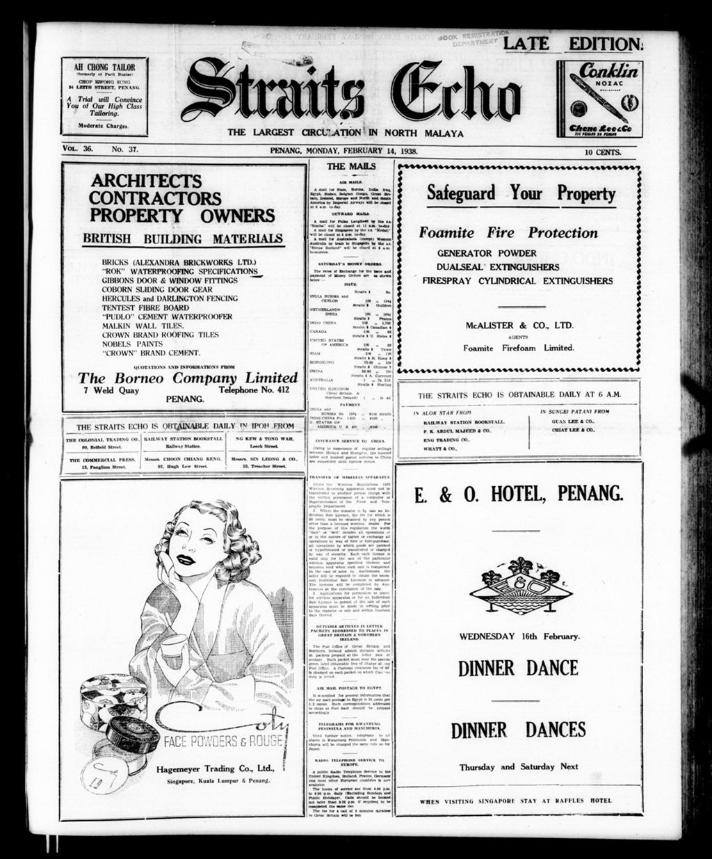 Miniature of Straits Echo 14 February 1938