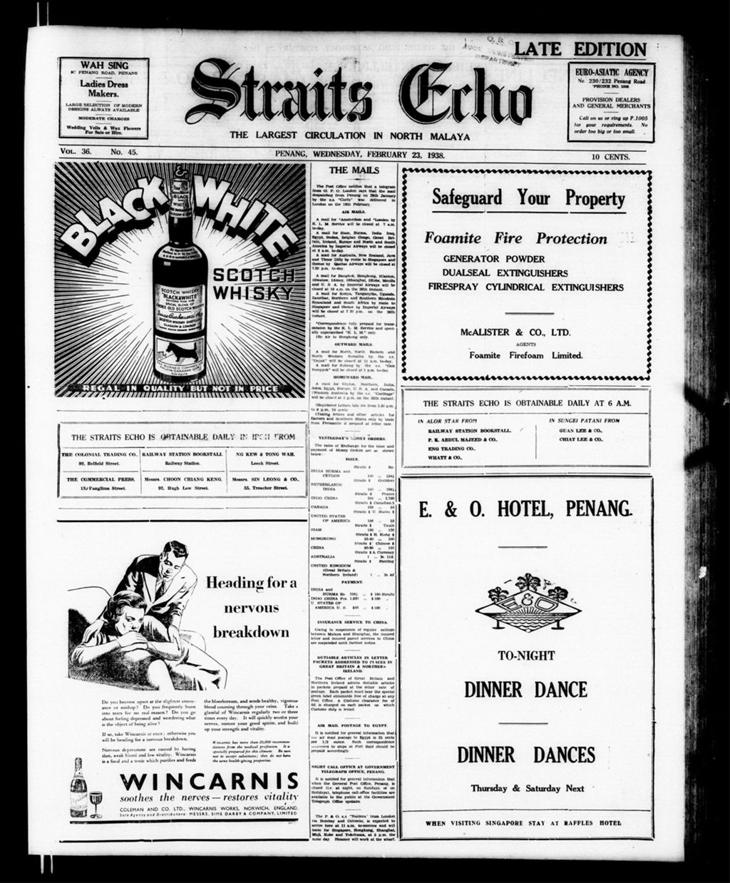 Miniature of Straits Echo 23 February 1938