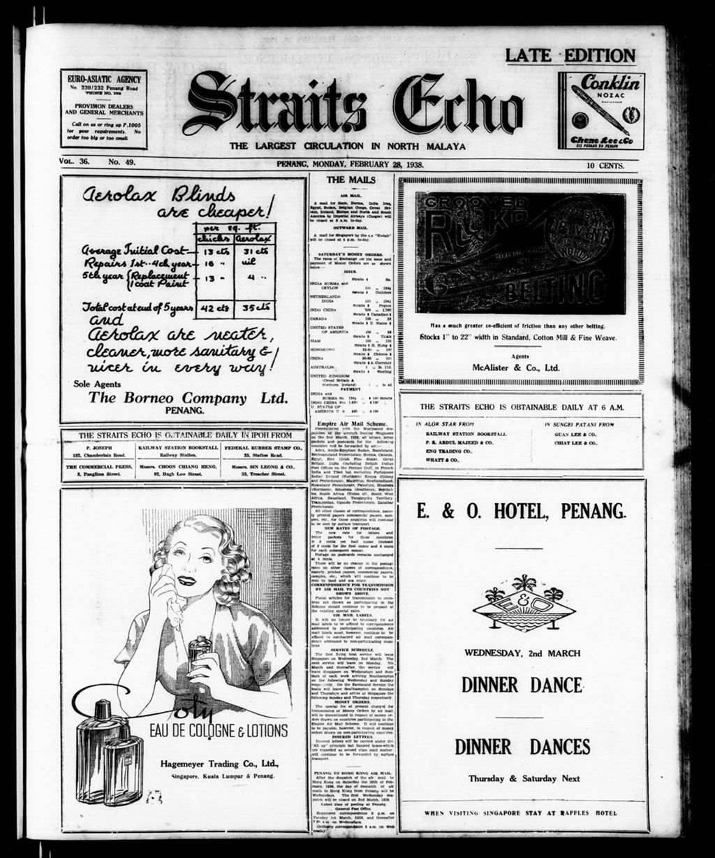 Miniature of Straits Echo 28 February 1938