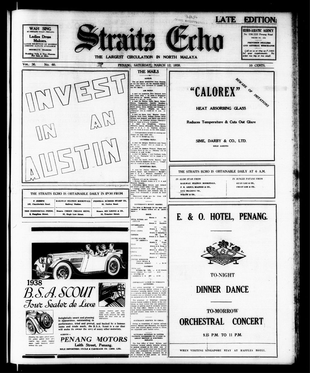 Miniature of Straits Echo 12 March 1938