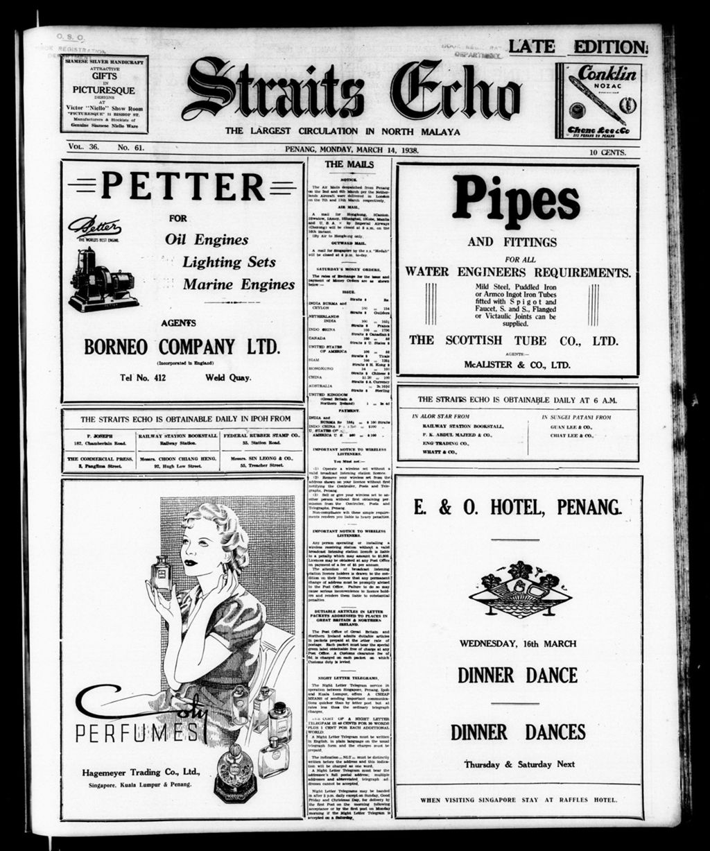 Miniature of Straits Echo 14 March 1938