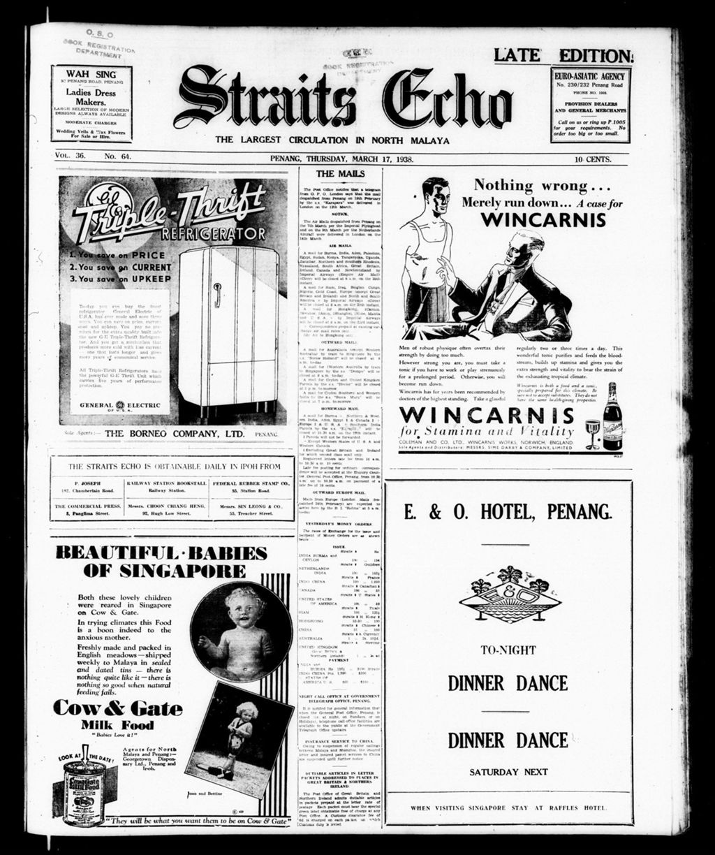 Miniature of Straits Echo 17 March 1938