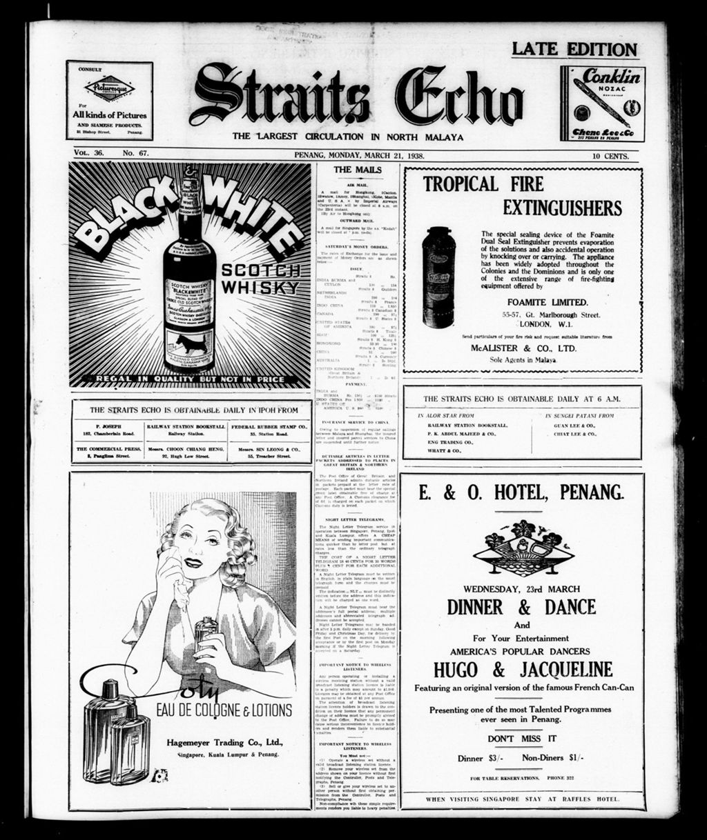 Miniature of Straits Echo 21 March 1938