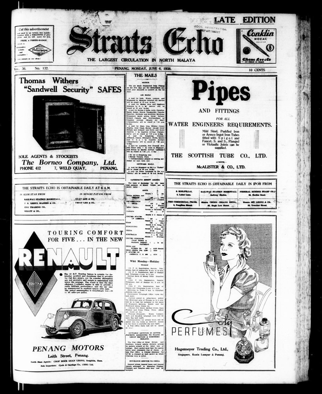 Miniature of Straits Echo 06 June 1938