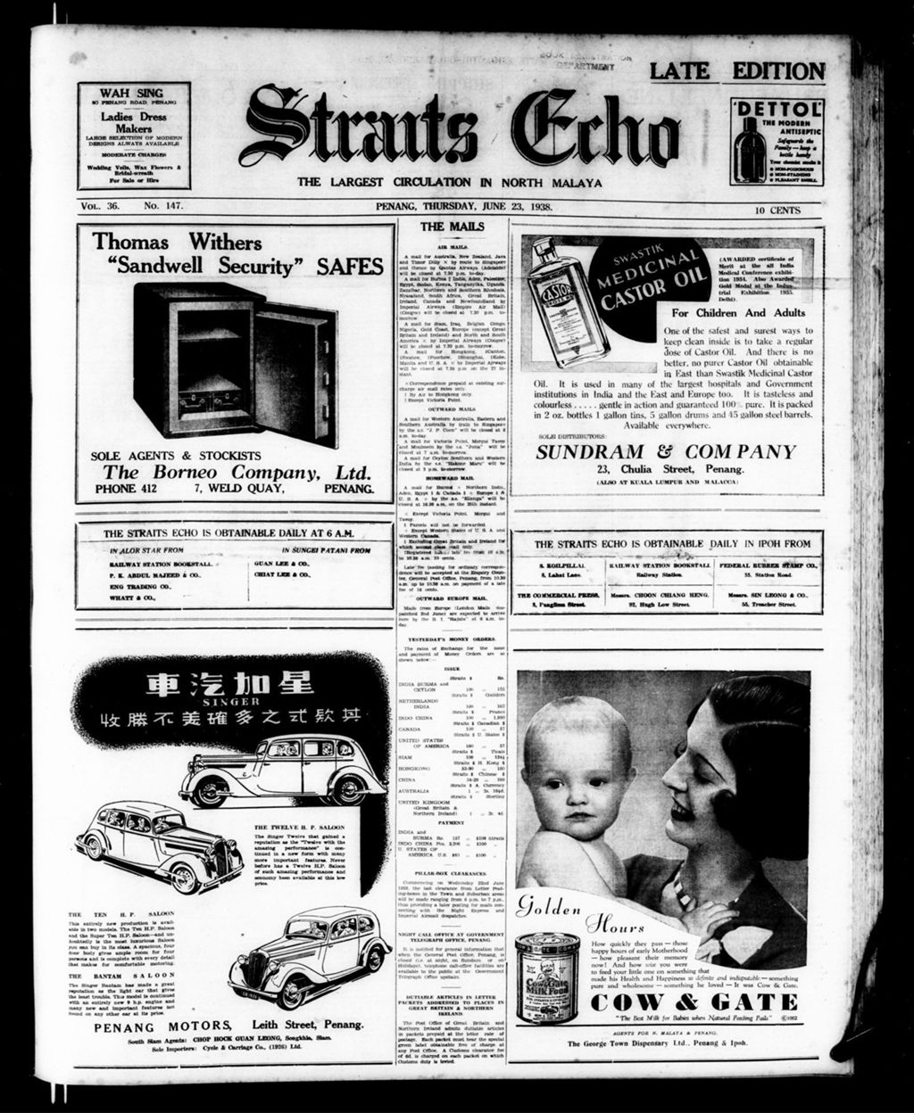 Miniature of Straits Echo 23 June 1938