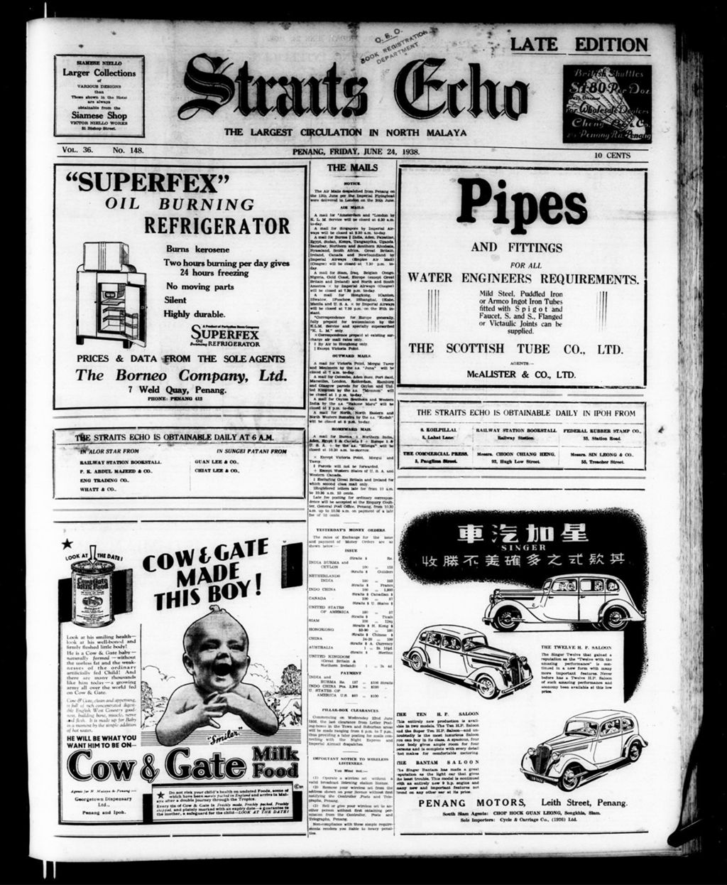 Miniature of Straits Echo 24 June 1938