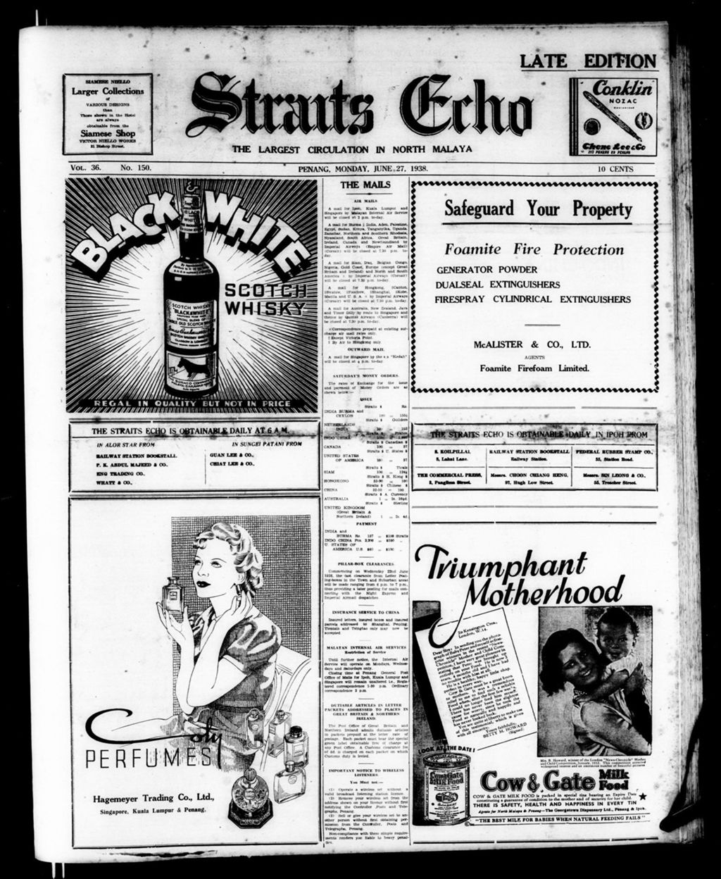 Miniature of Straits Echo 27 June 1938