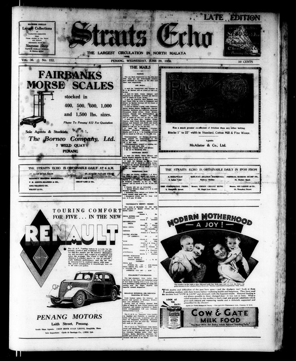 Miniature of Straits Echo 29 June 1938