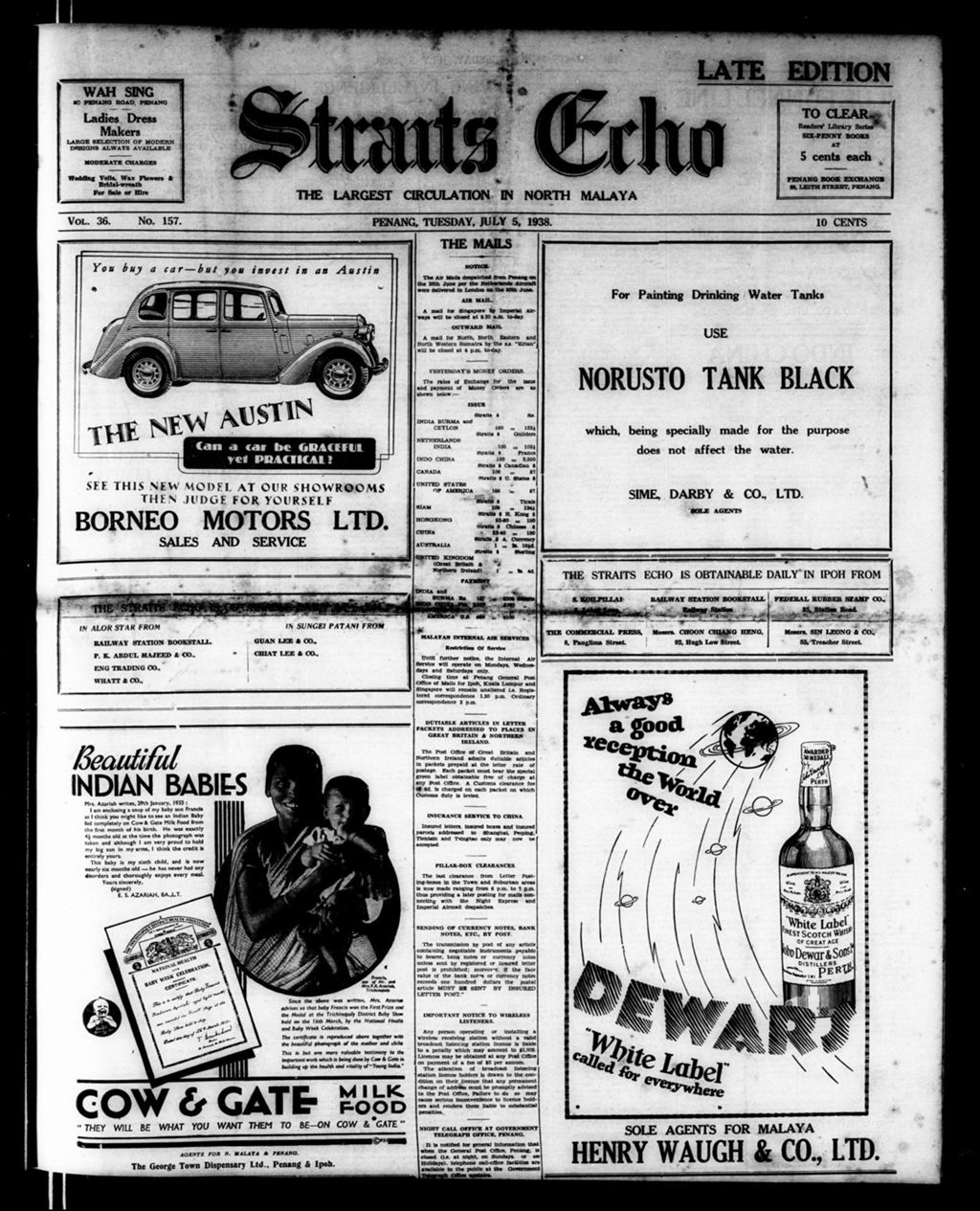 Miniature of Straits Echo 05 July 1938