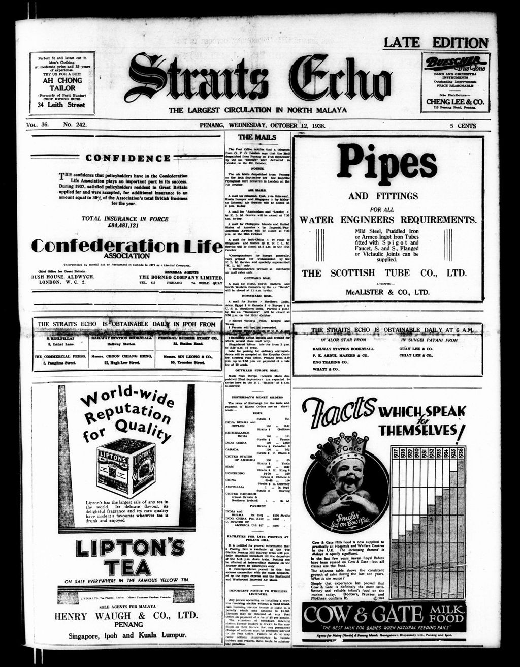 Miniature of Straits Echo 12 October 1938