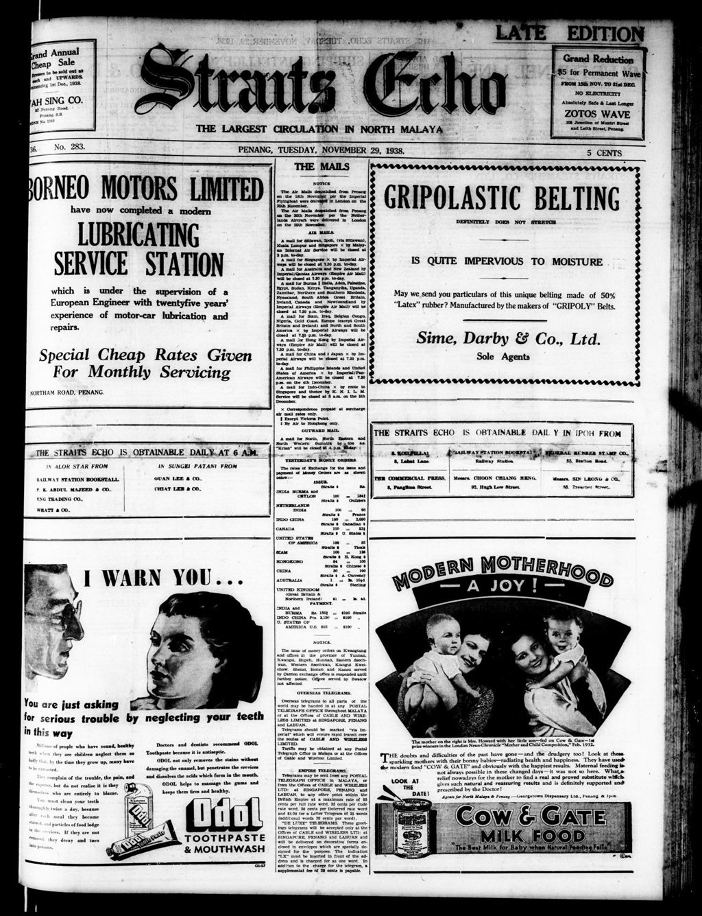 Miniature of Straits Echo 29 November 1938