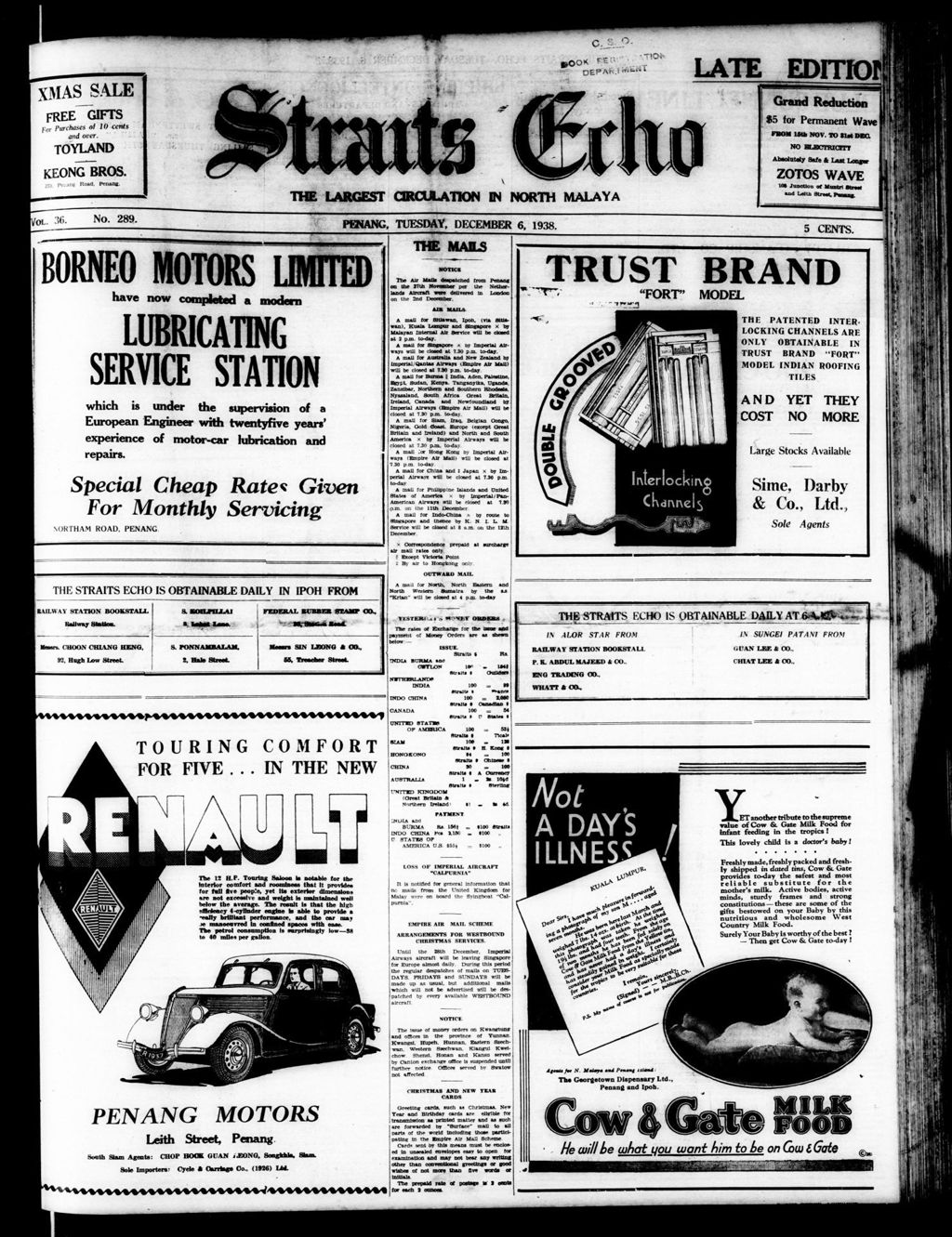 Miniature of Straits Echo 06 December 1938