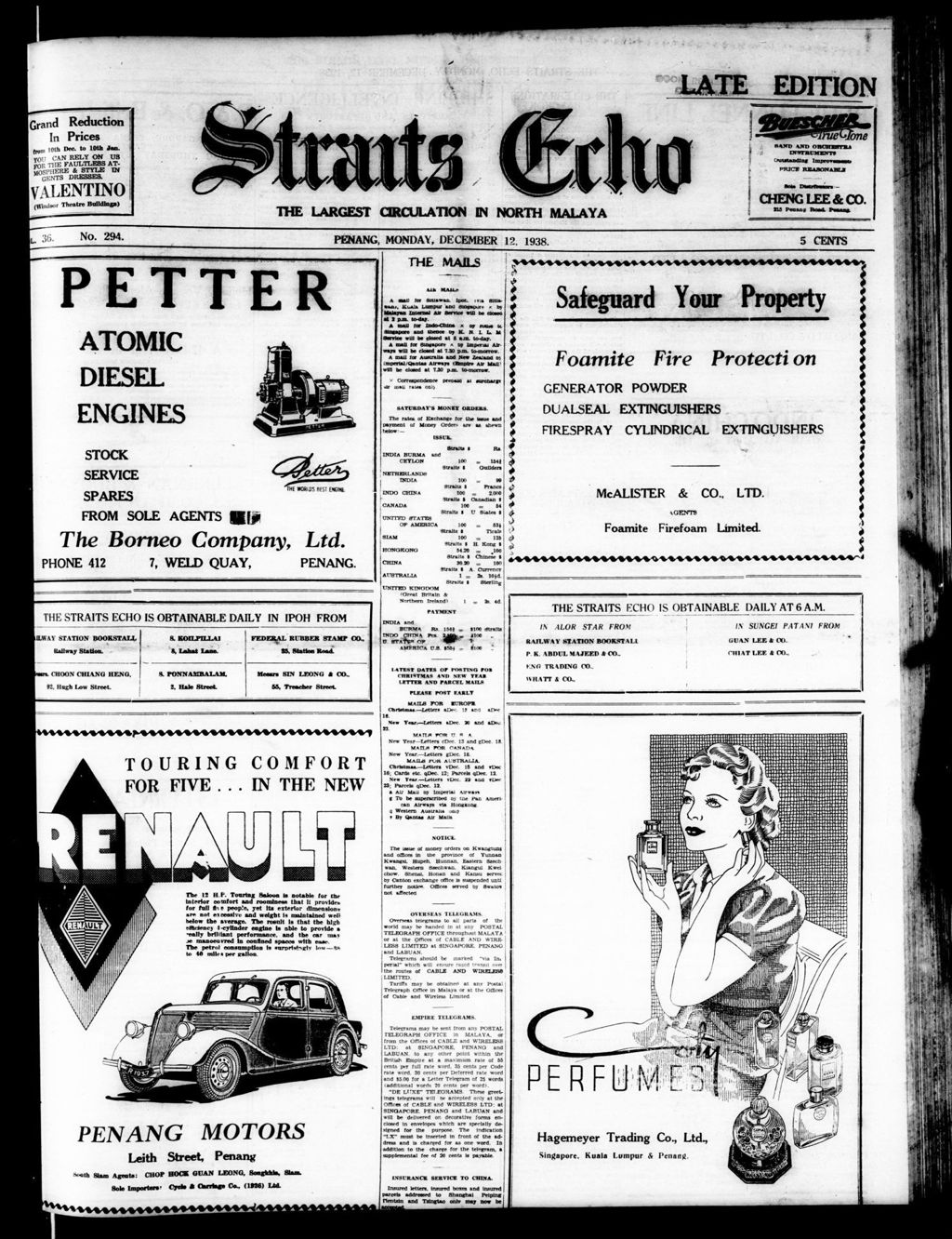 Miniature of Straits Echo 12 December 1938