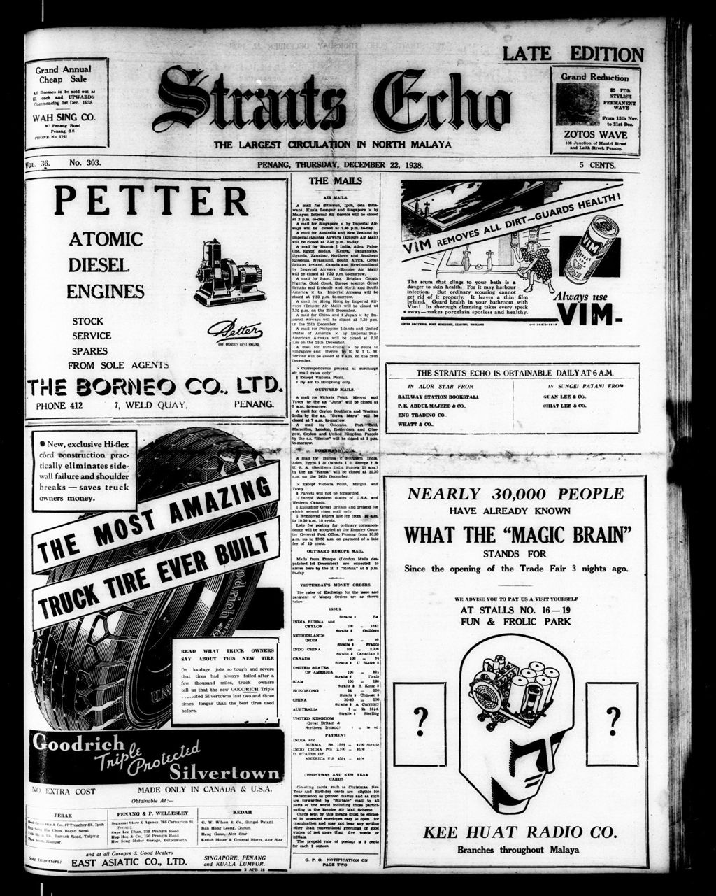 Miniature of Straits Echo 22 December 1938